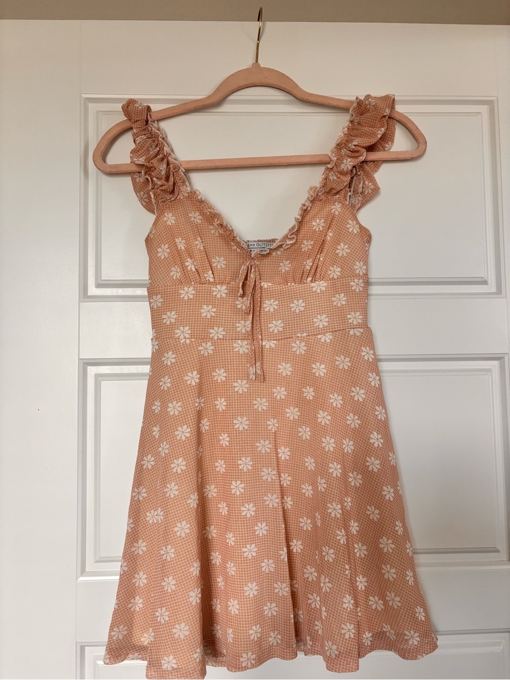 Peach Floral Ruffle Sundress